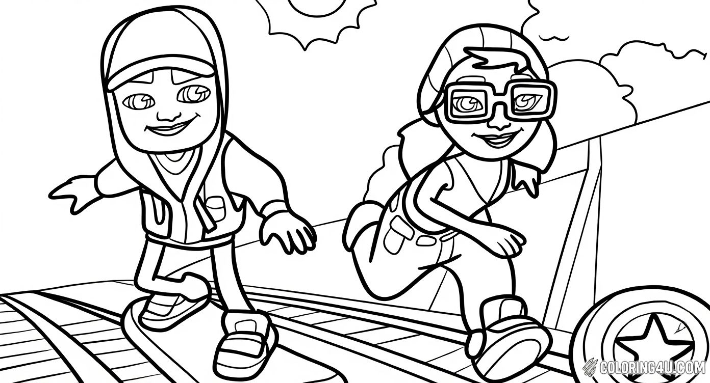 Subway Surfers Jake And Friend Skateboarding