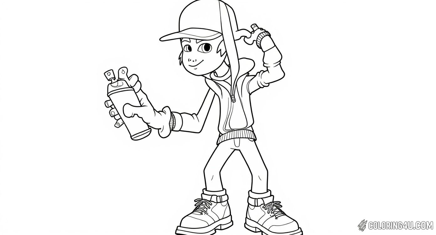Subway Surfers Jake Holding Spray Paint