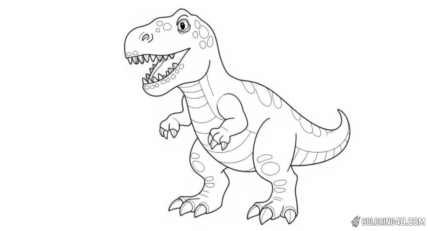 Cartoon Roaring Tyrannosaurus Rex
