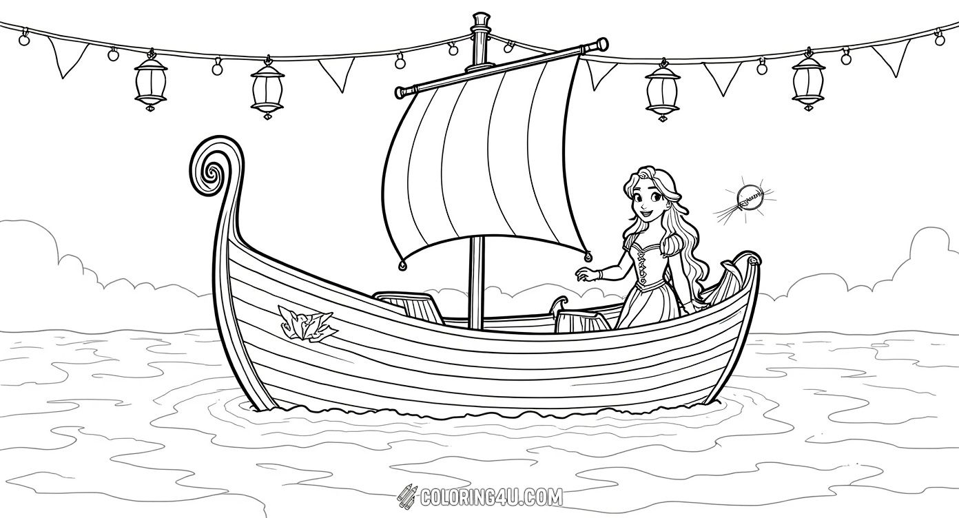 Rapunzel Flynn Rider Boat Lantern Festival