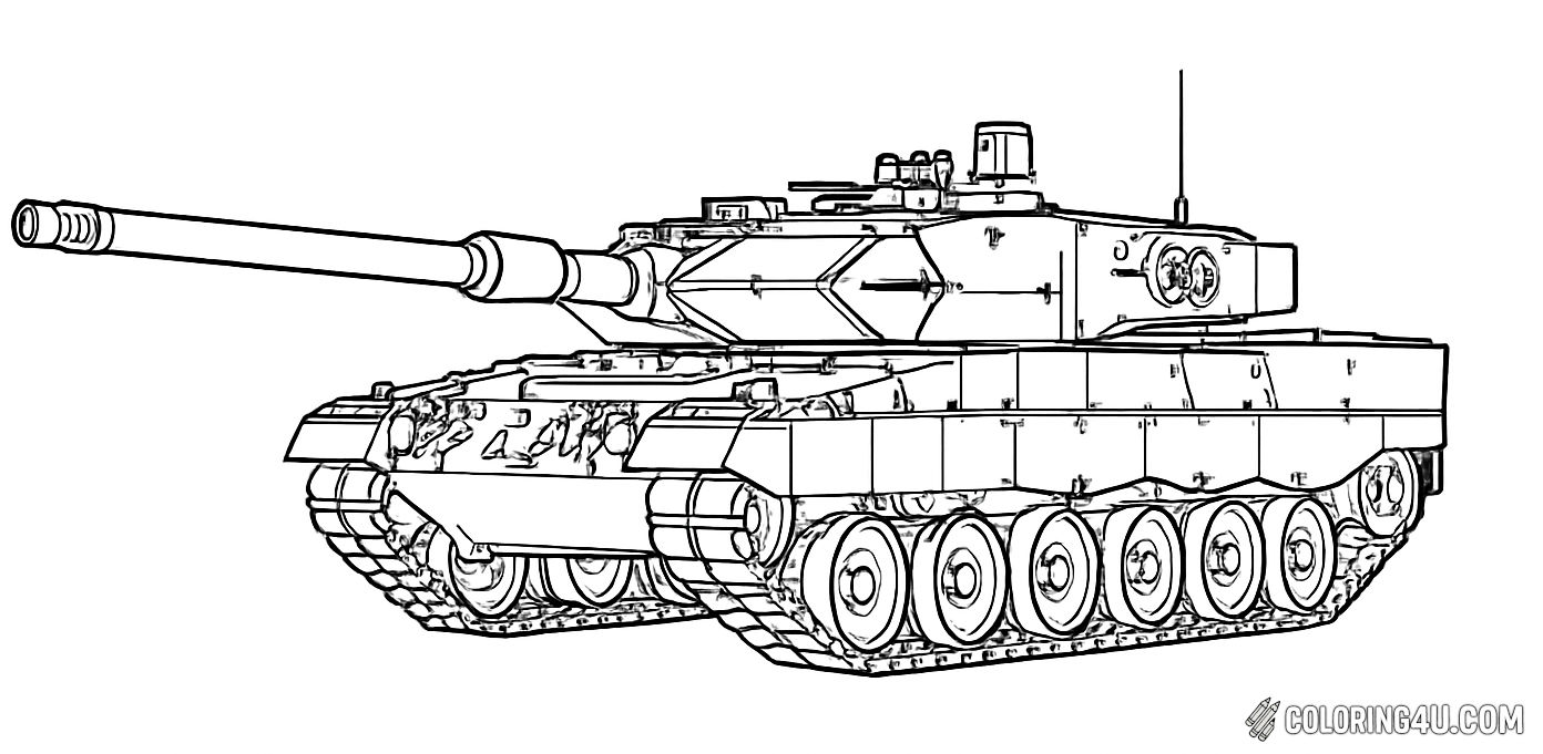 Leopard 2a6 Modern German Tank Coloring Page