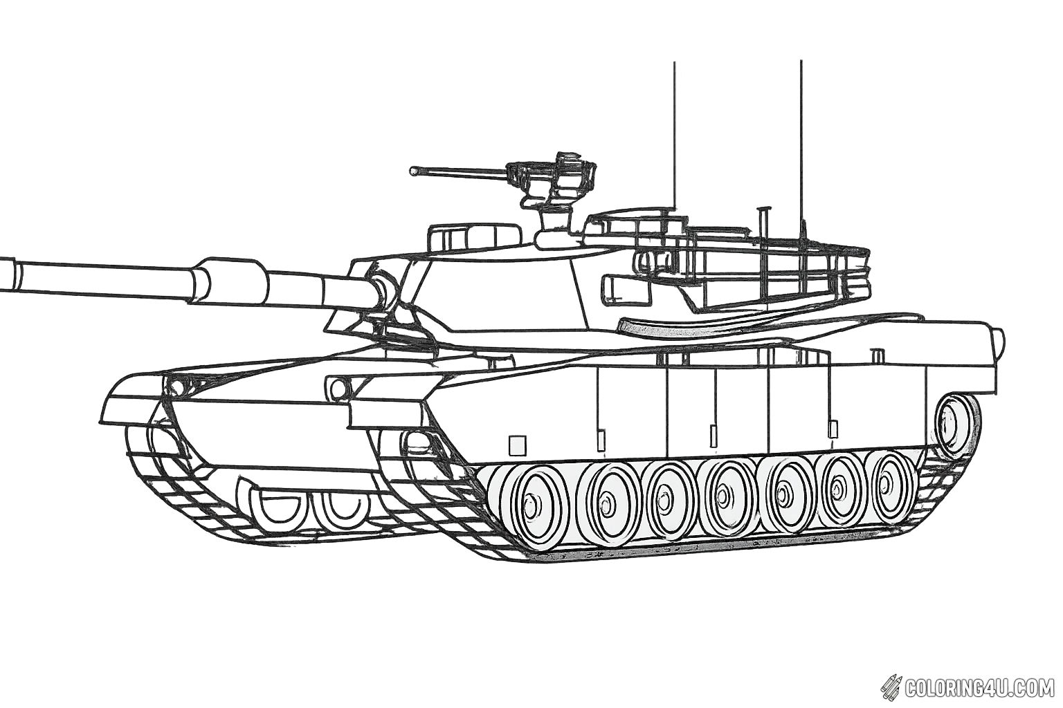 M1 Abrams Modern American Tank Coloring Page