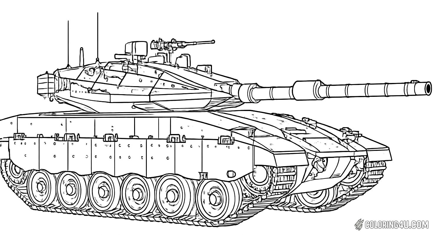 Merkava Iv Modern Israeli Tank Soldiers Coloring Page