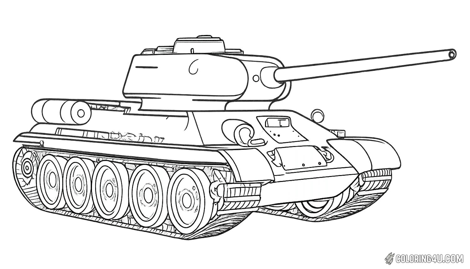 T34 Ww2 Soviet Tank Coloring Page