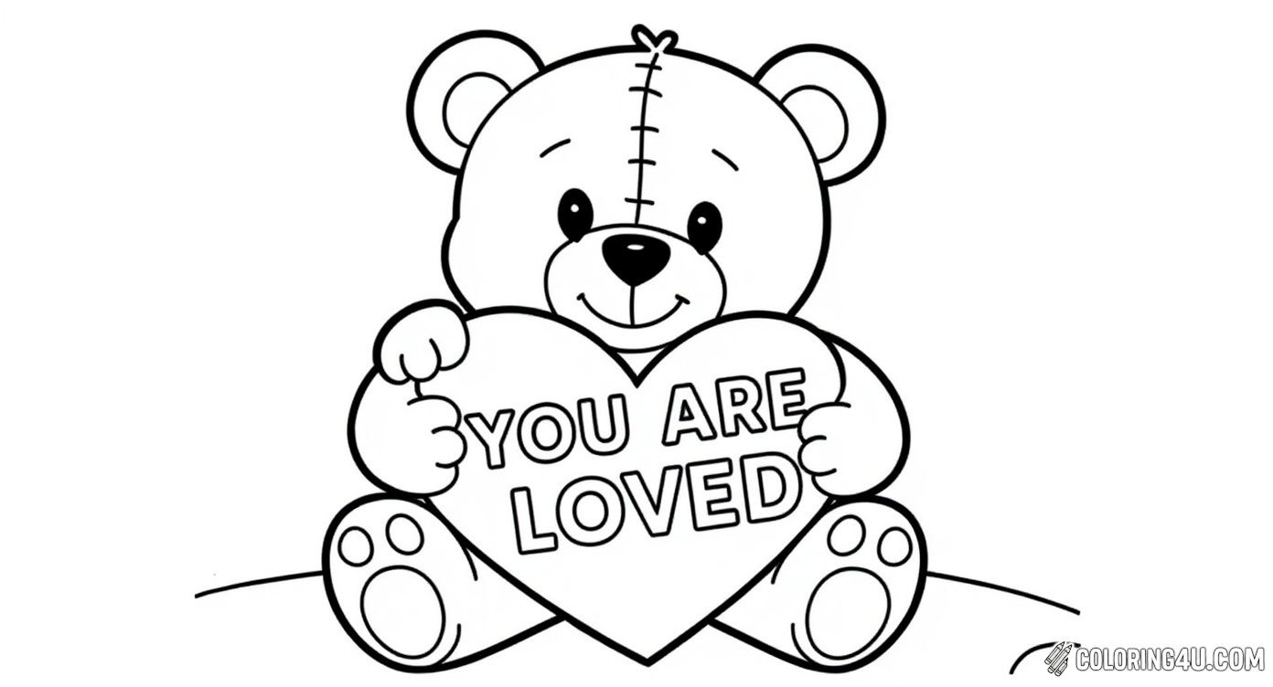 Teddy Bear Holding You Are Loved Heart