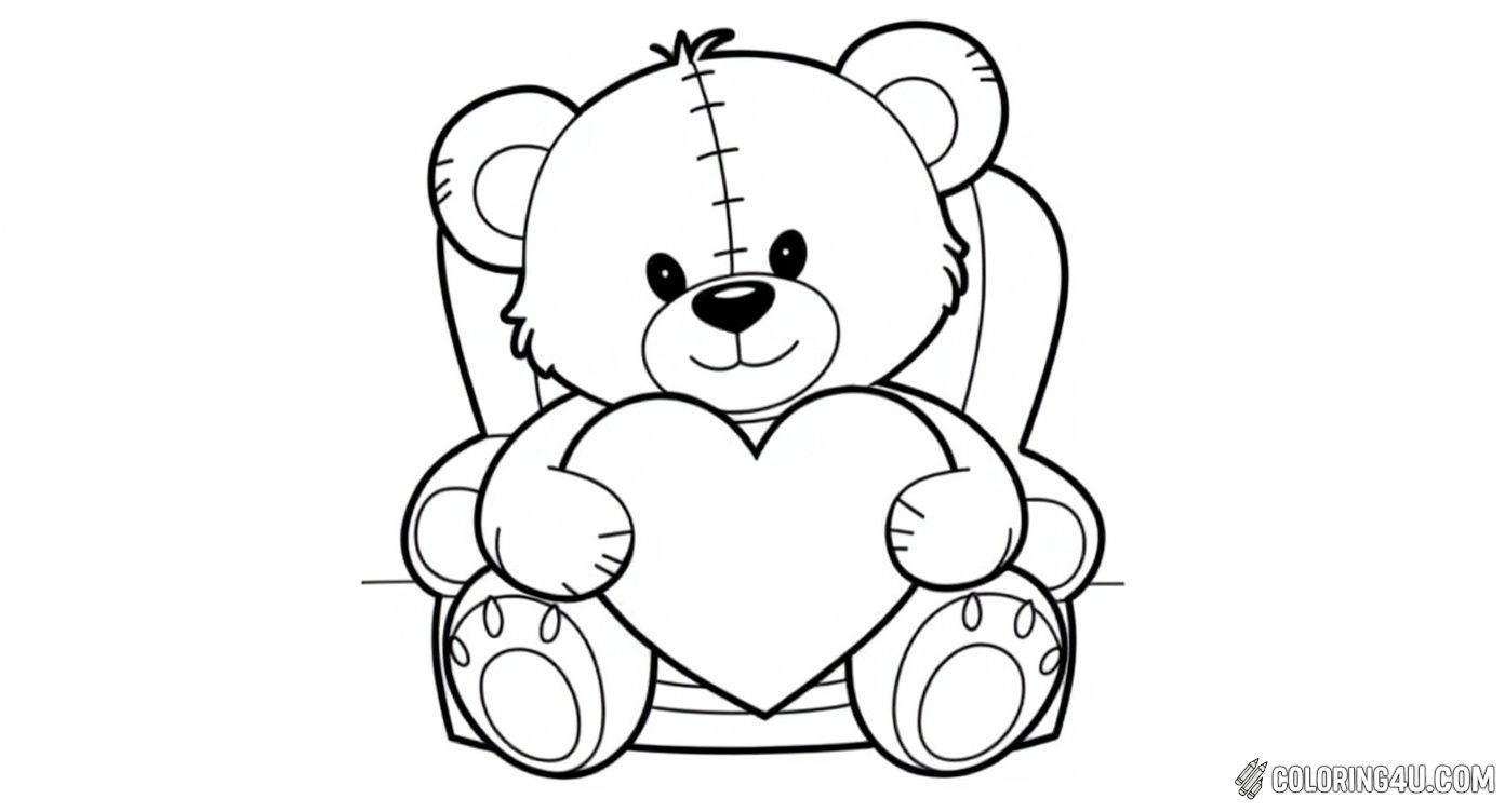 Valentines Day Teddy Bear With Heart And Candy