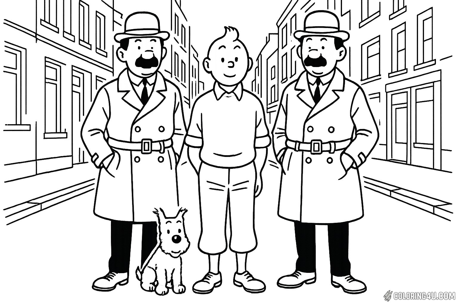 Tintin With Thompson And Thomson