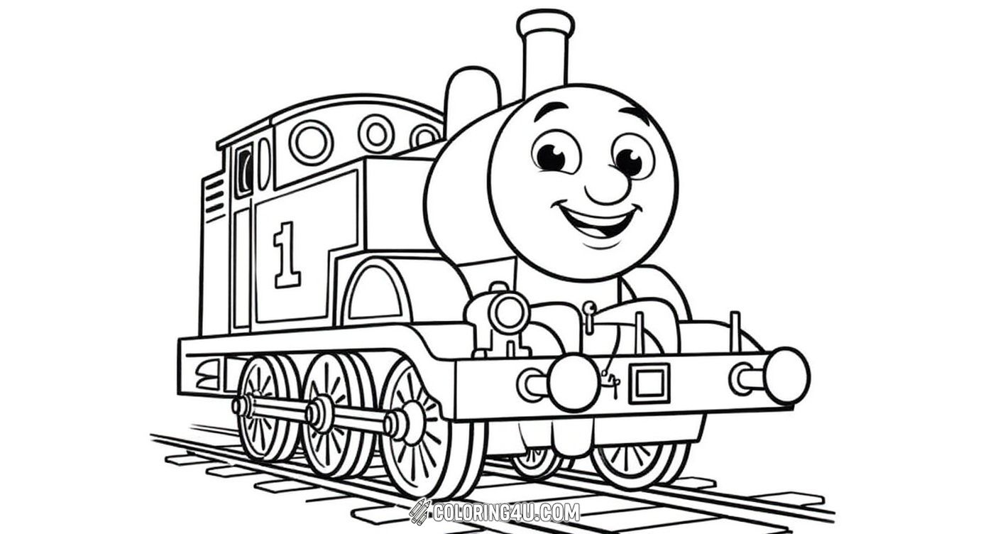 Meet Thomas the Tank Engine, the beloved train character, ready to be colored! With his cheerful face and number one proudly displayed, Thomas is set on the tracks inviting kids to add their favorite colors to brighten this famous friend from the island of Sodor.