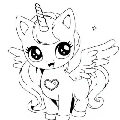 Printable coloring page of Thumb from the Unicorn Cat category.