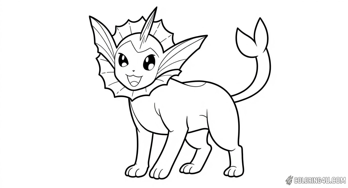 Pokemon Vaporeon Trading Card Coloring Page