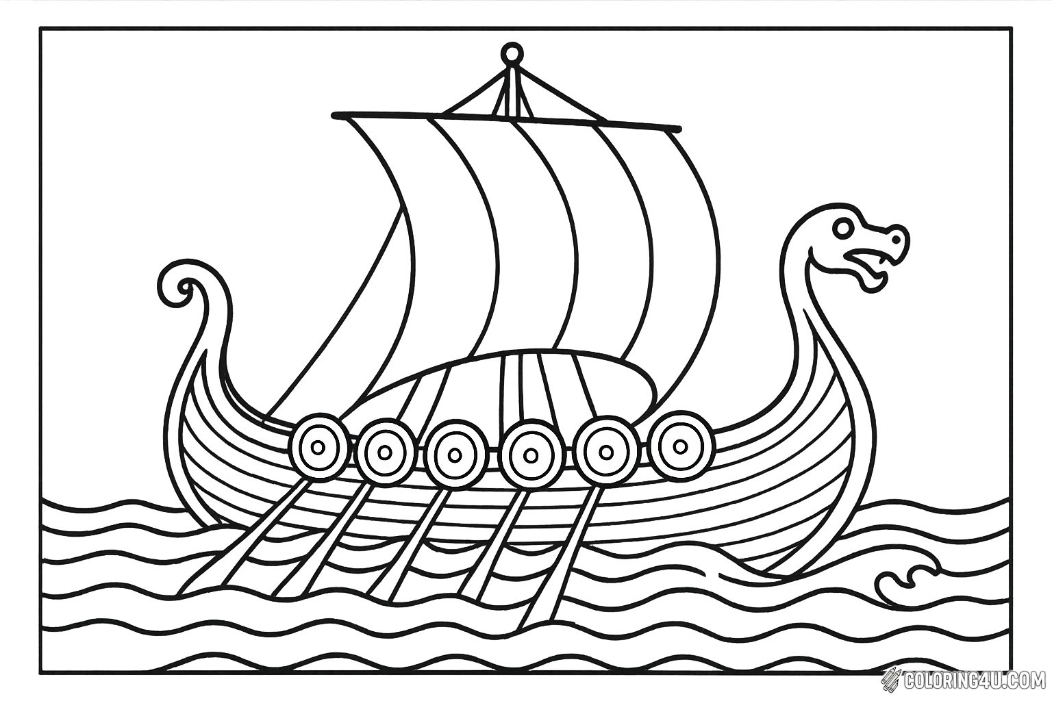Viking Longship On Sea