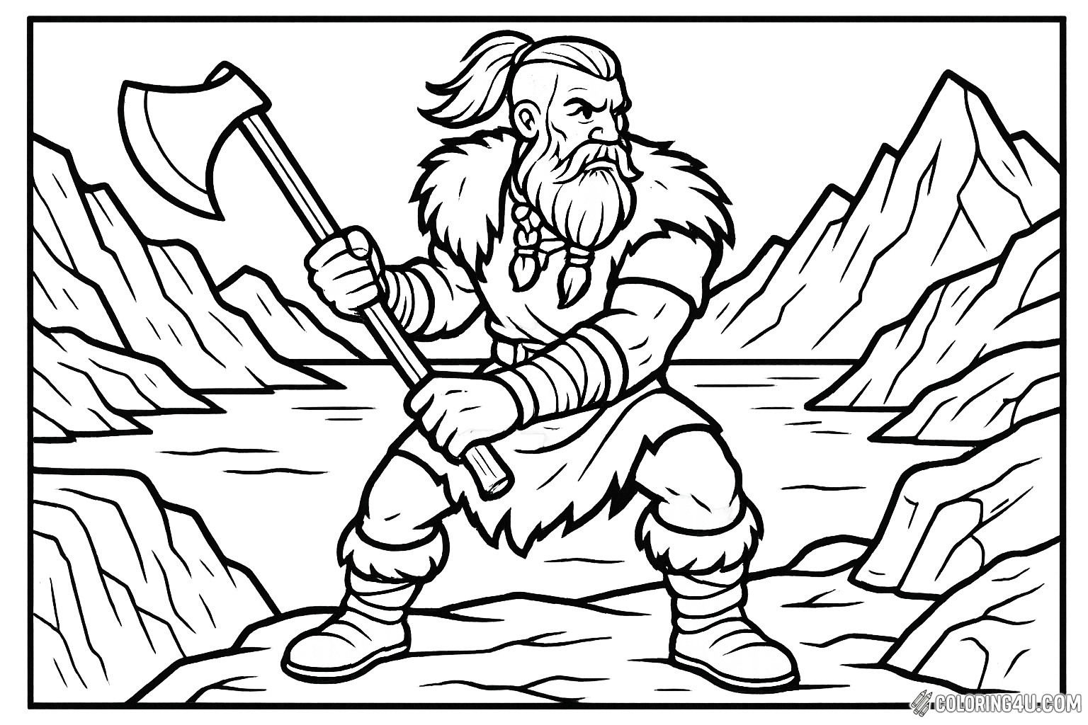 Viking Warrior Man With Axe