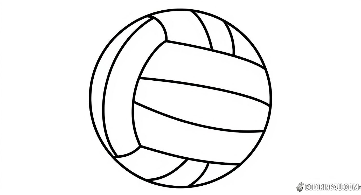 Simple Volleyball Ball Outline